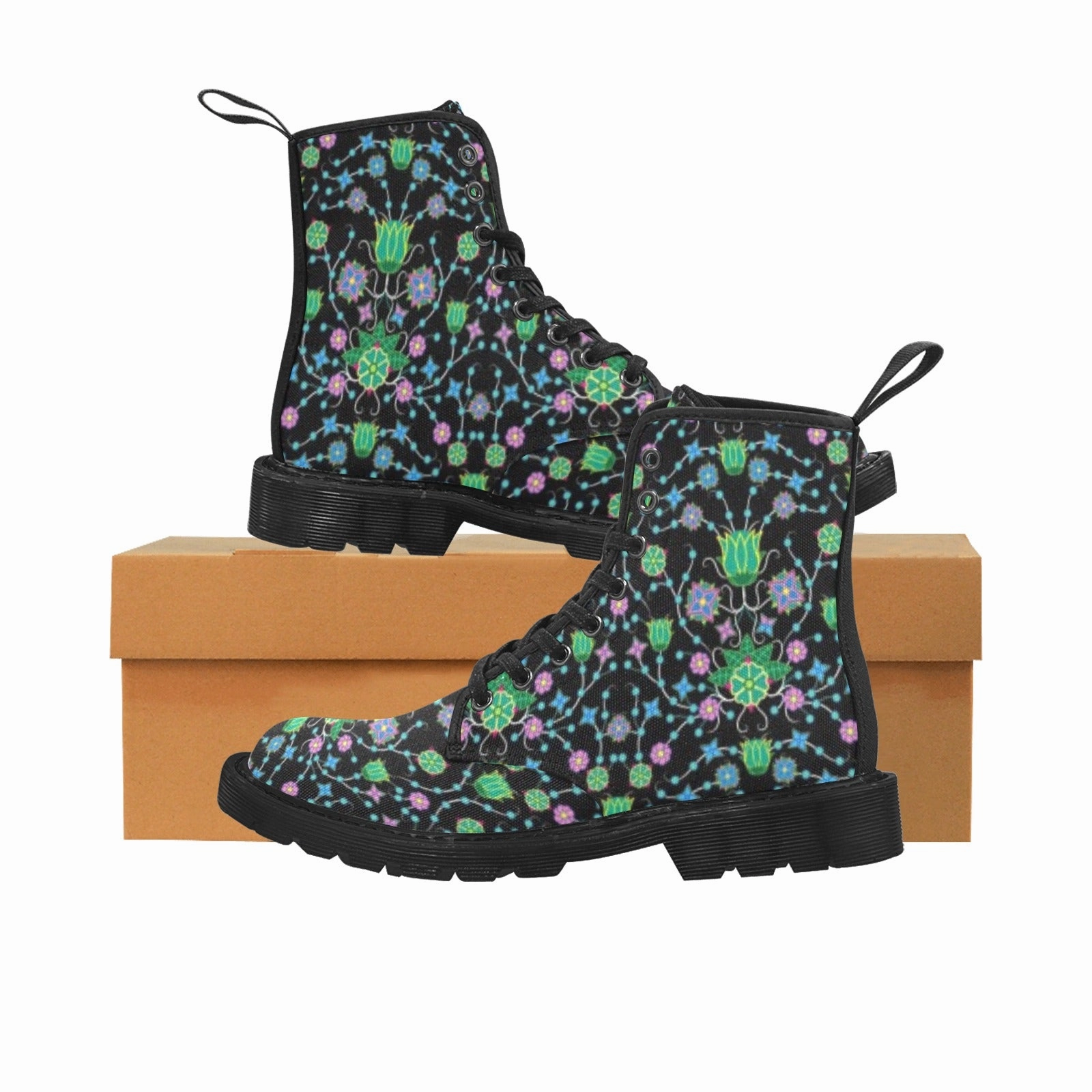 Floral Damask Garden Boots for Women (Black) Parts Of Boots