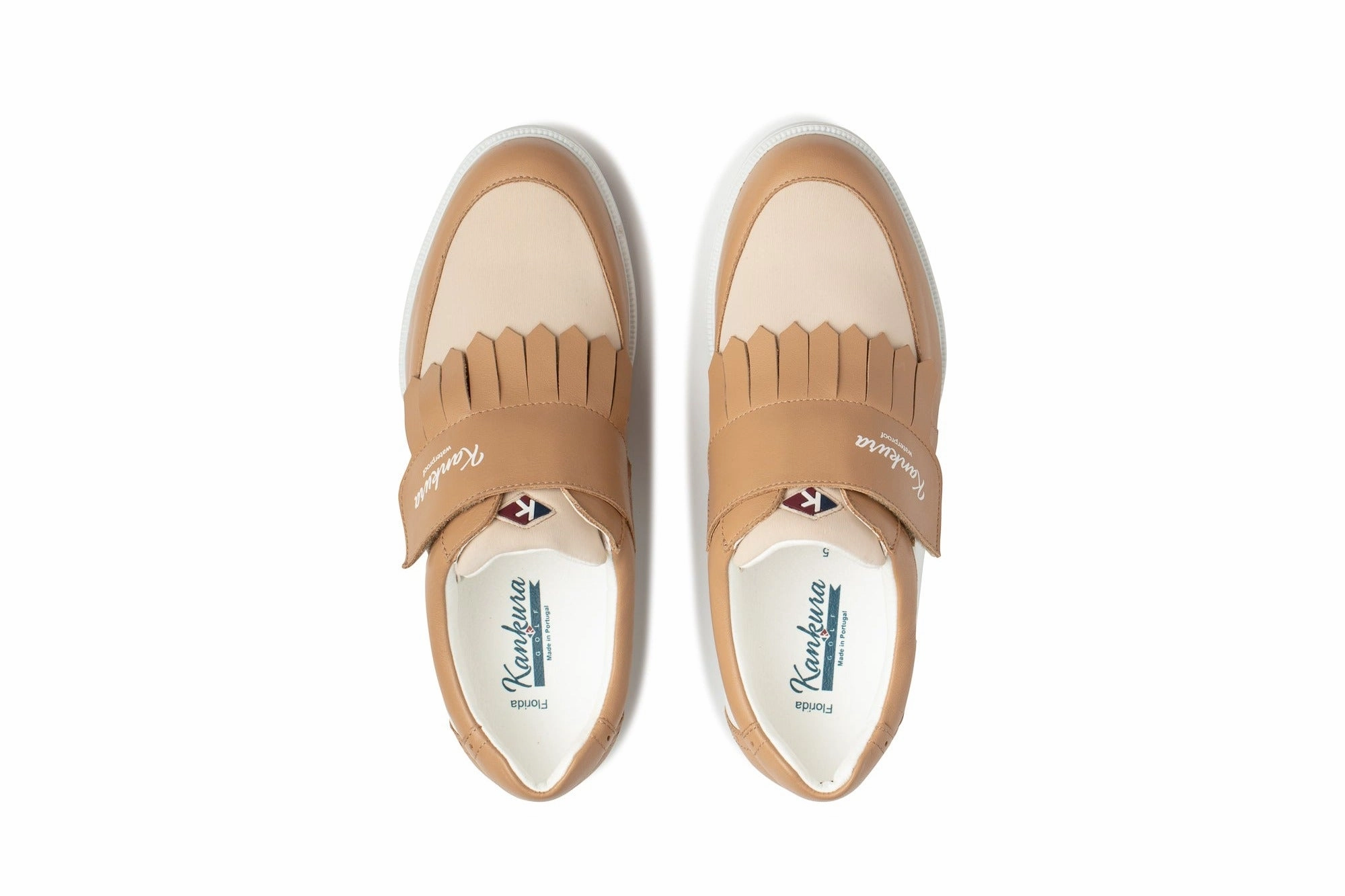 Waterproof Spikeless Golf Florida 03   White|Beige   Women's Golf Shoes FL003 02