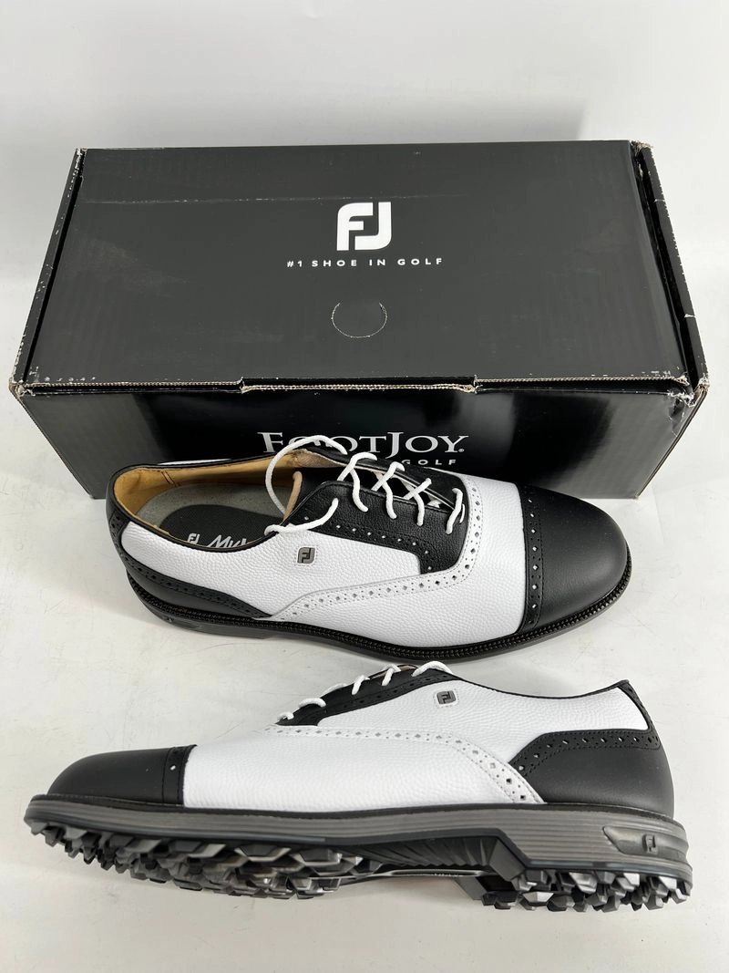 Footjoy Myjoys Premiere Series Tarlow Spikeless Golf Shoes White Black 11/10.5 M Most Comfortable Golf Shoes For Wide Feet