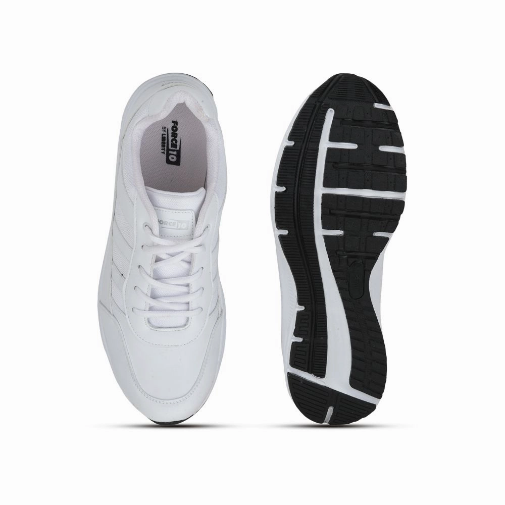 Comfortable Breathable Slip On Arch Support Non-slip Casual Shoes Force 10 Casual Lacing Shoes For Men (White) LB46-EL By Liberty