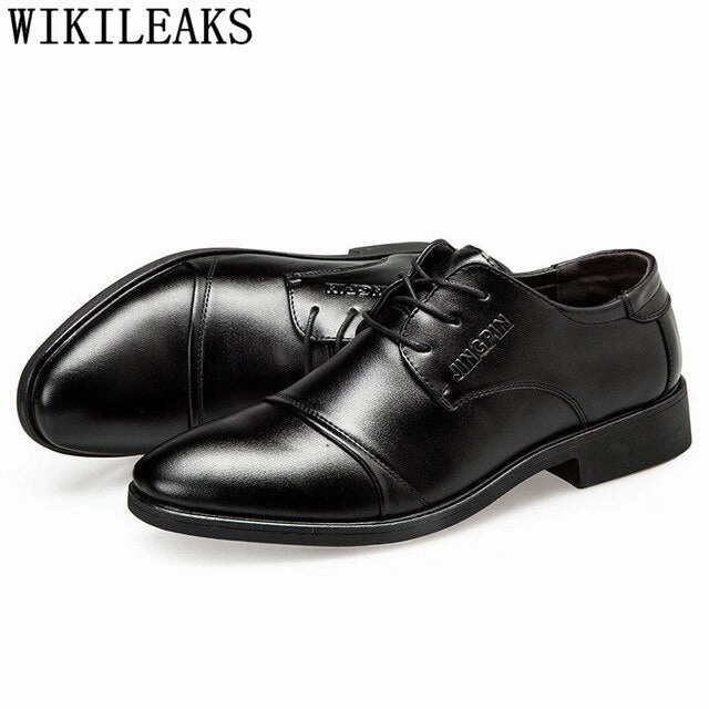 Formal Men Shoes Oxford Italian Mens Leather Shoes Brand Coiffeur Official Shoes Men Classic Big Size Brown Dress Buty Meskie Badminton Shoes Hk