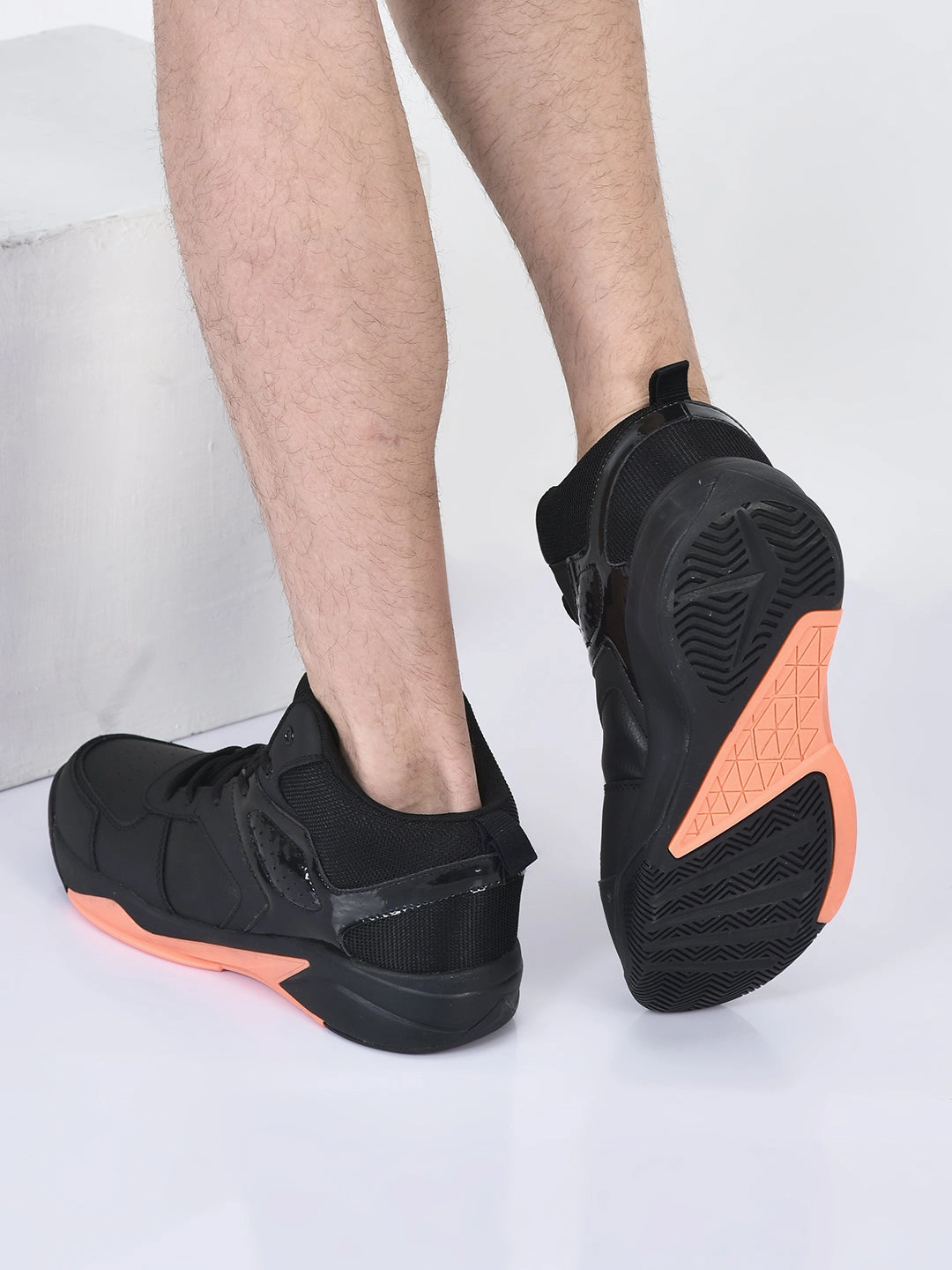 Sneakers High Heels Men High Top Colorblocked Chunky Classic Lace-Up Sneakers|Breathable Basketball Shoes with Memory Cushion|Anti Skid Comfort Grip Sole