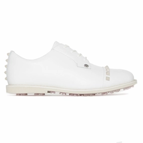 Victory Pro 4 Golf G/Fore Women's Gallivanter Leather Stud Cap Toe Golf Shoes - Stone