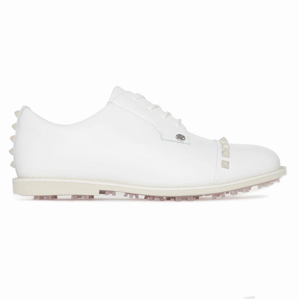 Spikeless Golf Shoe  Golf G/Fore Women's Gallivanter Leather Stud Cap Toe Golf Shoes - Stone