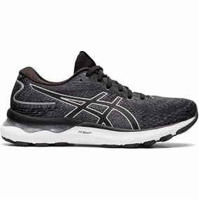 Asics Running Shoes Retro Women's Asics Gel-Nimbus 24, Black/Pure Silver, 5 D Wide