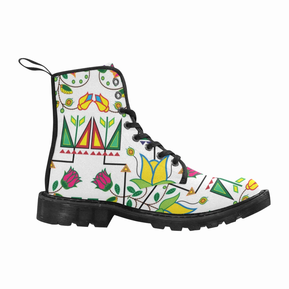 Geometric Floral Summer-White Boots for Women (Black) Lacrosse Muck Boots