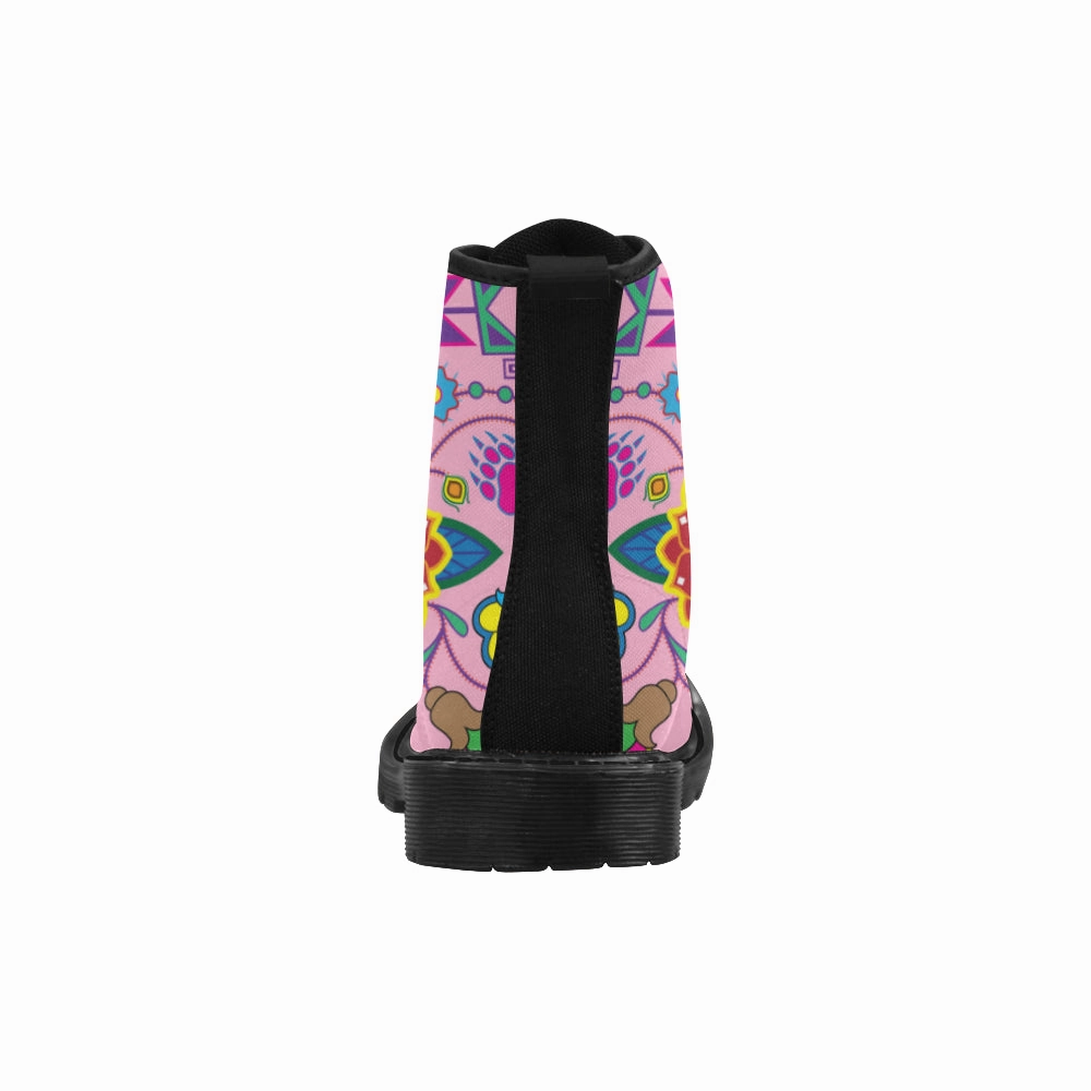 Thigh High Boots Extra Wide Calf Geometric Floral Winter-Sunset Boots for Women (Black)
