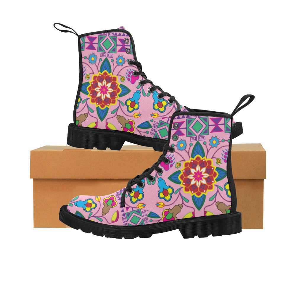 Geometric Floral Winter-Sunset Boots for Women (Black) Best Socks For Work Boots