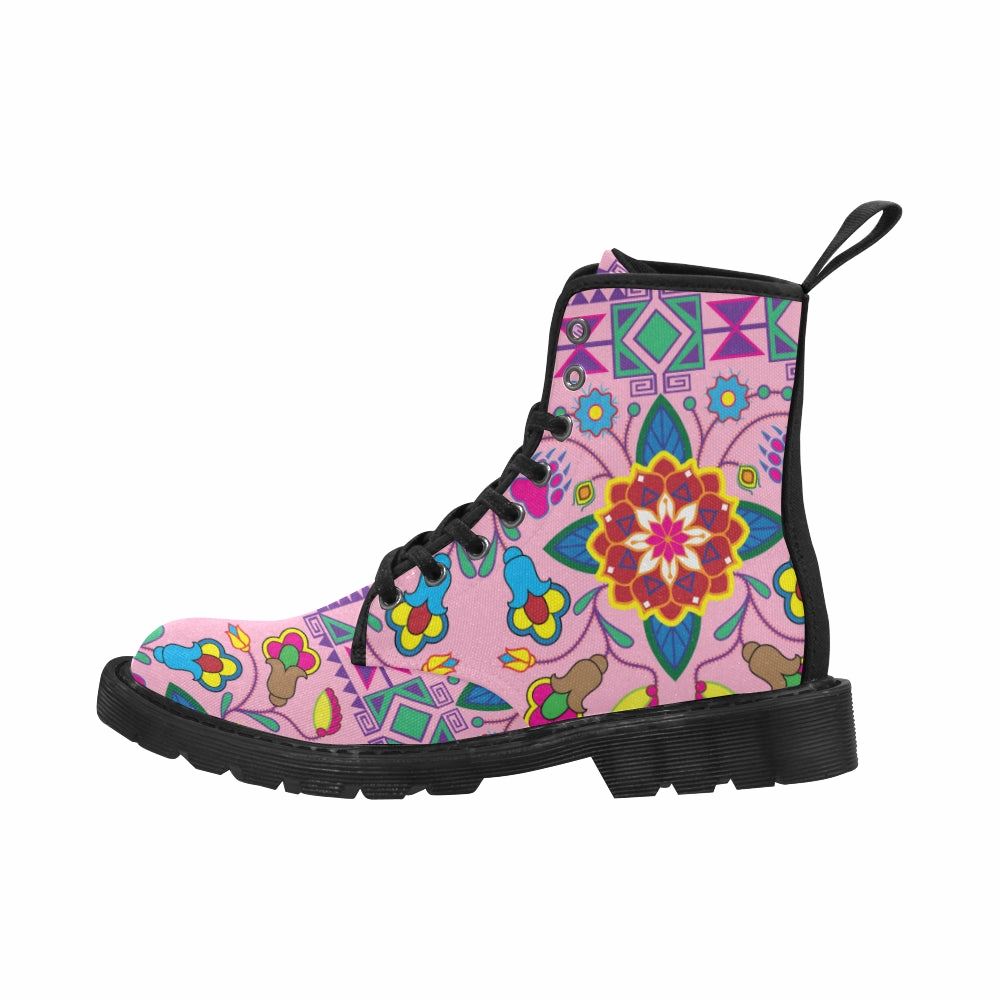 Extreme Cold Vapor Barrier Boots Geometric Floral Winter-Sunset Boots for Women (Black)
