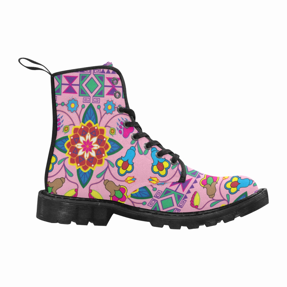 Geometric Floral Winter-Sunset Boots for Women (Black) Brown Suede Boots