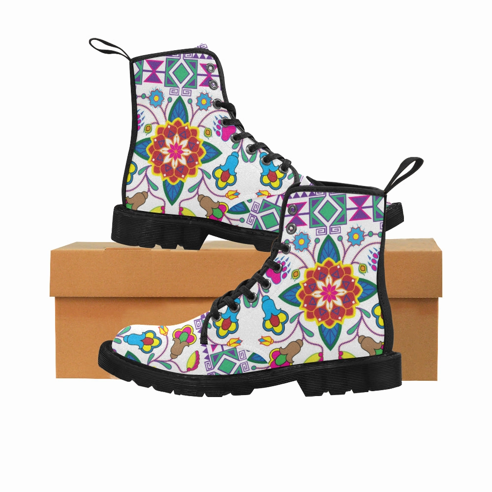 Geometric Floral Winter-White Boots for Women (Black) Twisted X Boots Wholesale