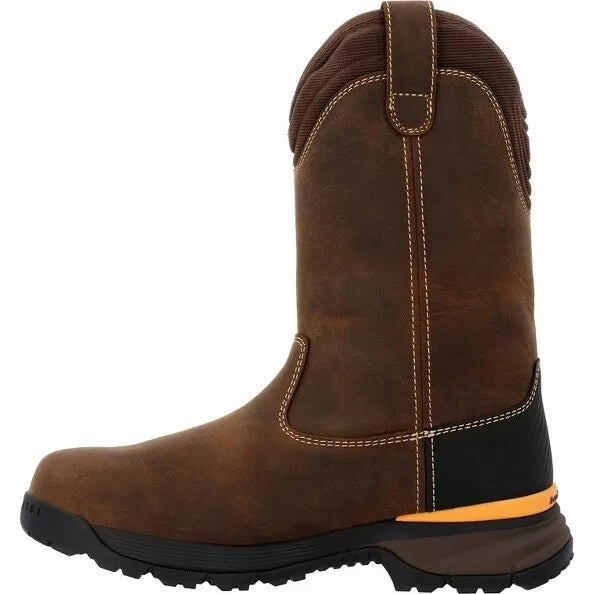 Waterproof Comfy Shoes Georgia Boot Men's TBD Waterproof Wellington Pull-On Work Boot GB00598