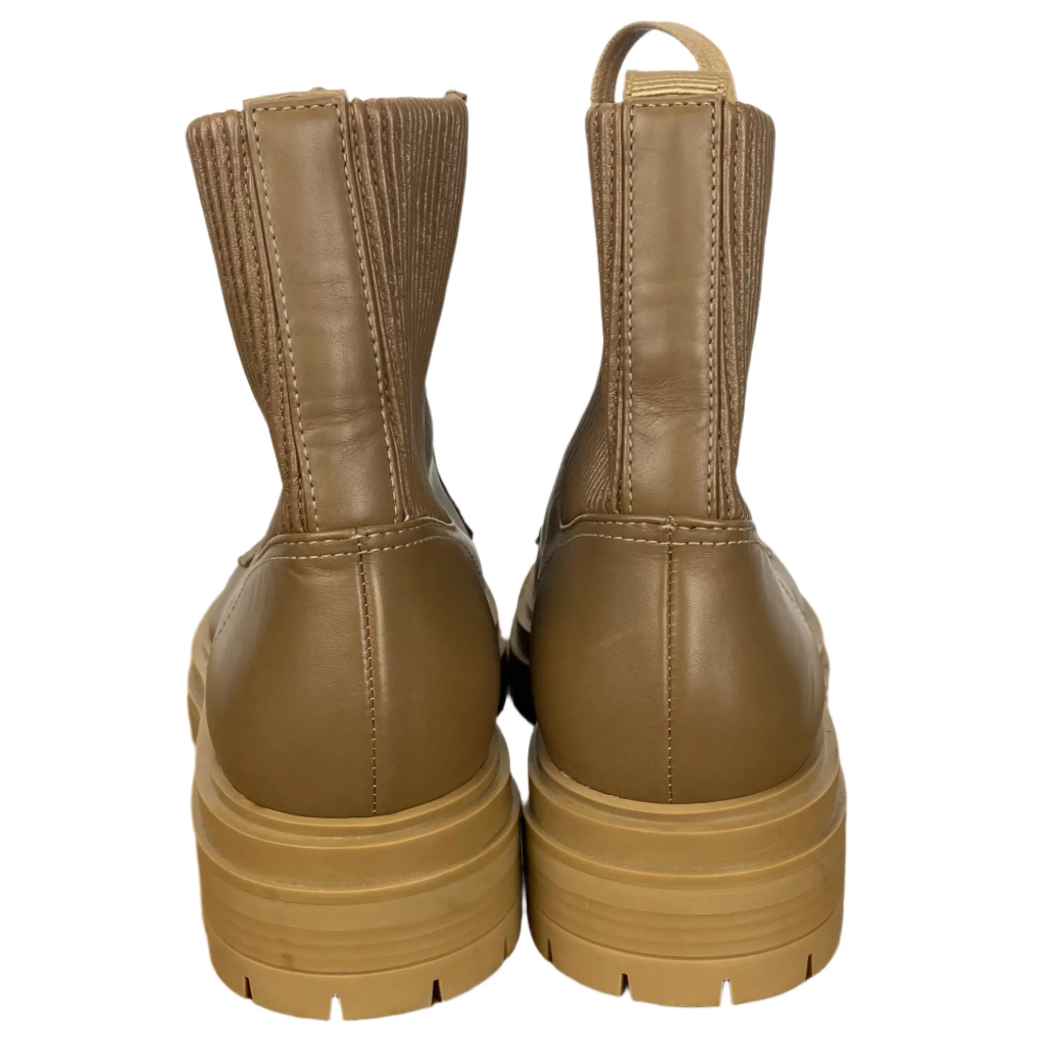 Gianvito Rossi Brand New 845 Caramel Leather Combat Boots 38 Combat Boots Made In Italy