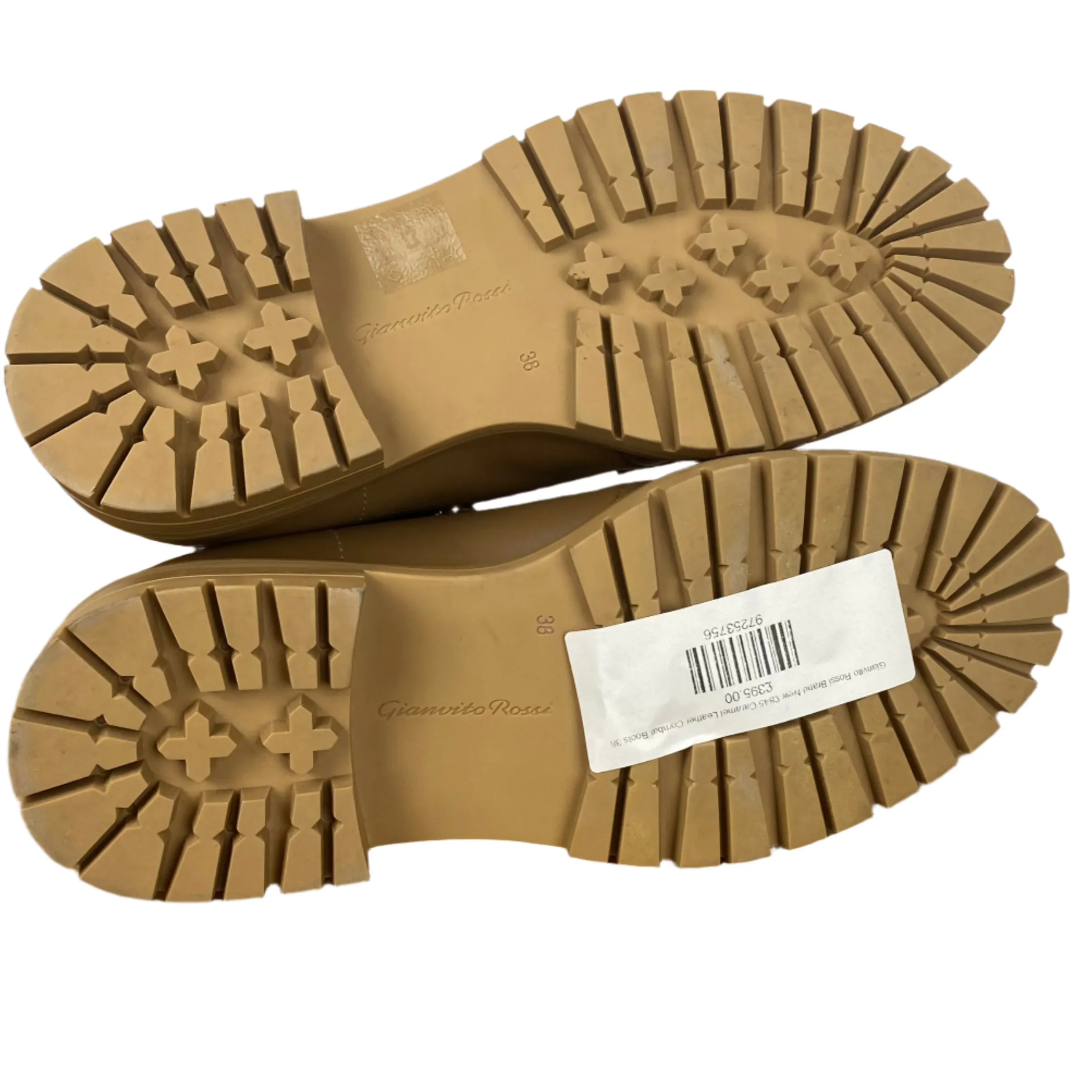 Cristen Combat Boots Gianvito Rossi Brand New 845 Caramel Leather Combat Boots 38