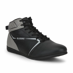Gliders Casual Black Lacing Sneakers For Men RIDER-E By Liberty Superstar Casual Shoes