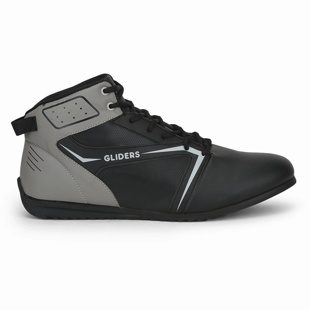 Gliders Casual Black Lacing Sneakers For Men RIDER-E By Liberty Slip-on Casual Shoes
