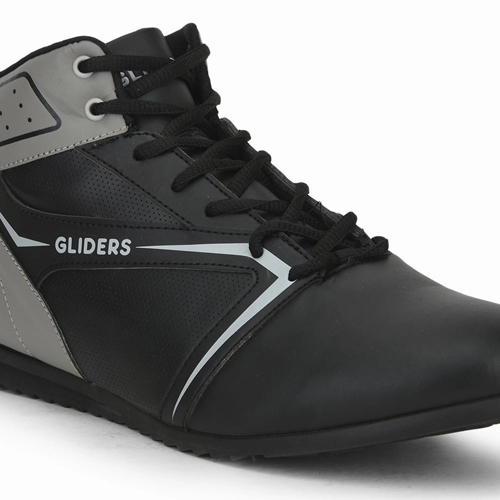Gliders Casual Black Lacing Sneakers For Men RIDER-E By Liberty Business Casual Shoes For Walking All Day