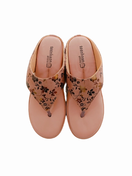 Walmart Platform Slippers GOLD Flower Heel Slipper