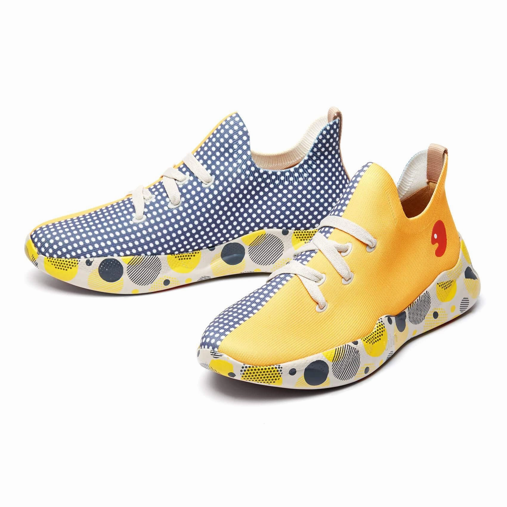 Grey & Yellow Mijas Women Good Sneakers For Hiking