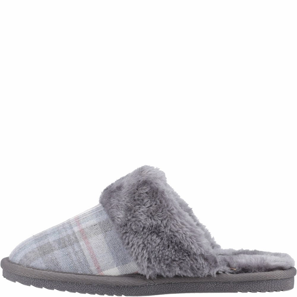 Cat Slides Grey Arianna Plaid Slippers