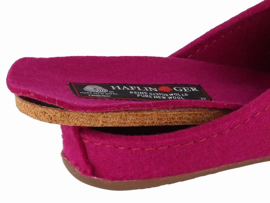 HAFLINGER Women Felt Slippers 'Everest Raya', cardinal Indoor Slippers Winter