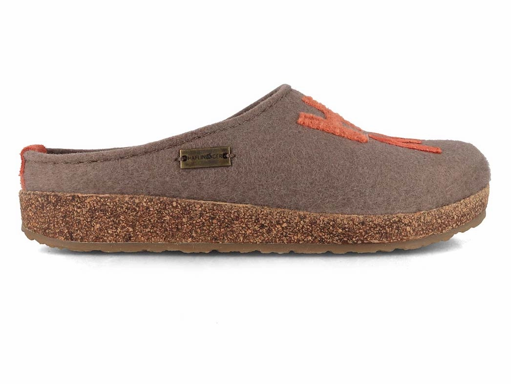 Princess Ariel Slippers HAFLINGER Women Felt Slippers 'Grizzly Home', truffle