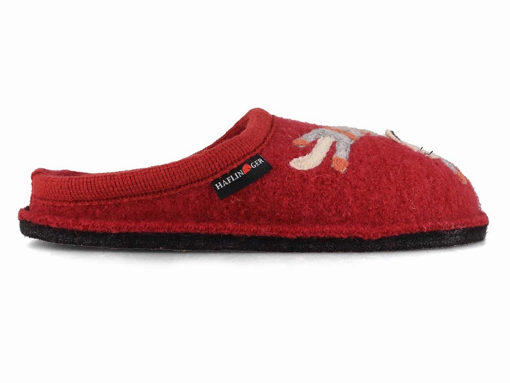 Slippers Patriots HAFLINGER Women Wool Slippers 'Flair Choupette', burgundy