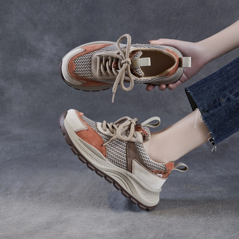 Basic Sneakers Women Fashion Patchwork Hollow Mesh Casual Sneakers