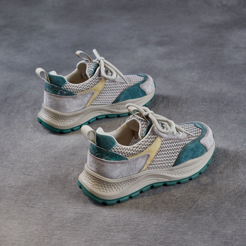 Women Fashion Patchwork Hollow Mesh Casual Sneakers N Sneakers