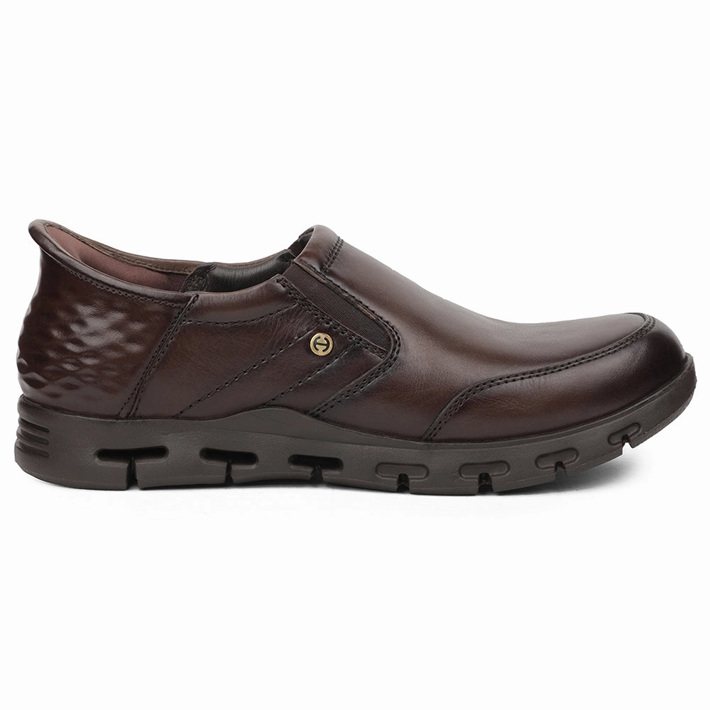 Casual Comfortable Shoe Healers Brown Casual Non Lacing Shoes For Men ASF-2 By Liberty