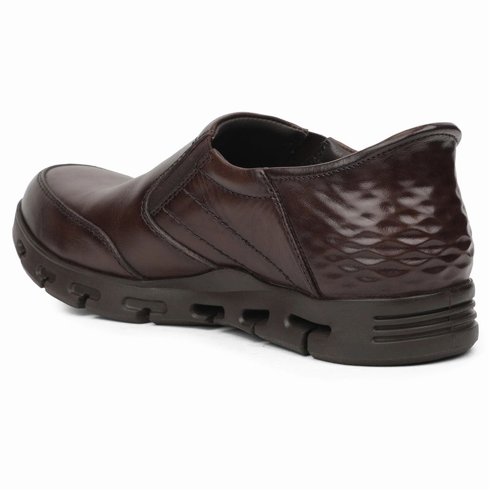 Healers Brown Casual Non Lacing Shoes For Men ASF-2 By Liberty Business Casual Shoes For Wide Feet