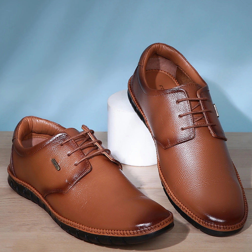 Online Casual Shoes Healers Tan Formal Lace Up Shoes For Men BRL-10 By Liberty