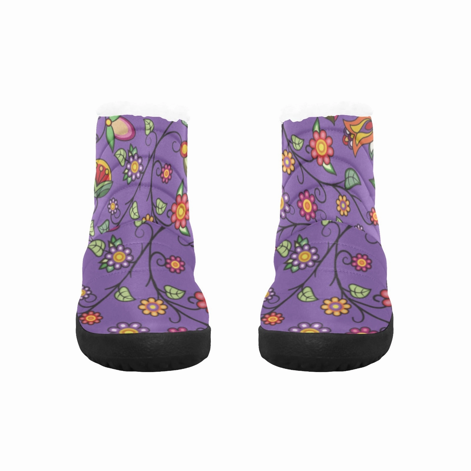 Heartbeat Petals Purple Men's Padded Winter Boot Best Rain Boots For Hiking