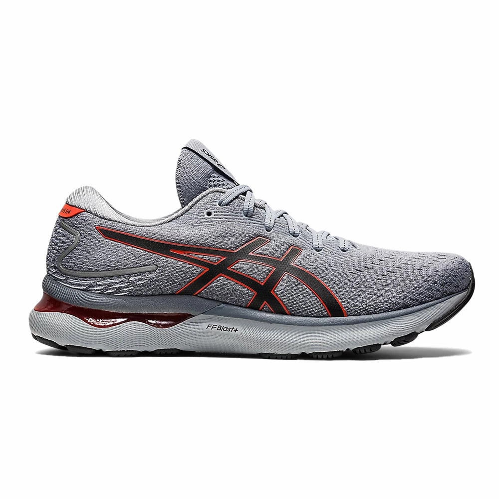 Men's Asics GEL-Nimbus 24, Sheet Rock/Cherry Tomato, 13 2E Wide Asics Half Marathon Shoes