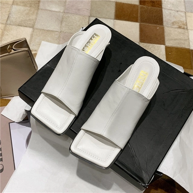 Unicorn From Despicable Me Slippers Hot Clip-on Square Toe High Heels Sandals Women Sexy Party Slippers Women Flip Flops Shoes Woman Zapatos De Mujer