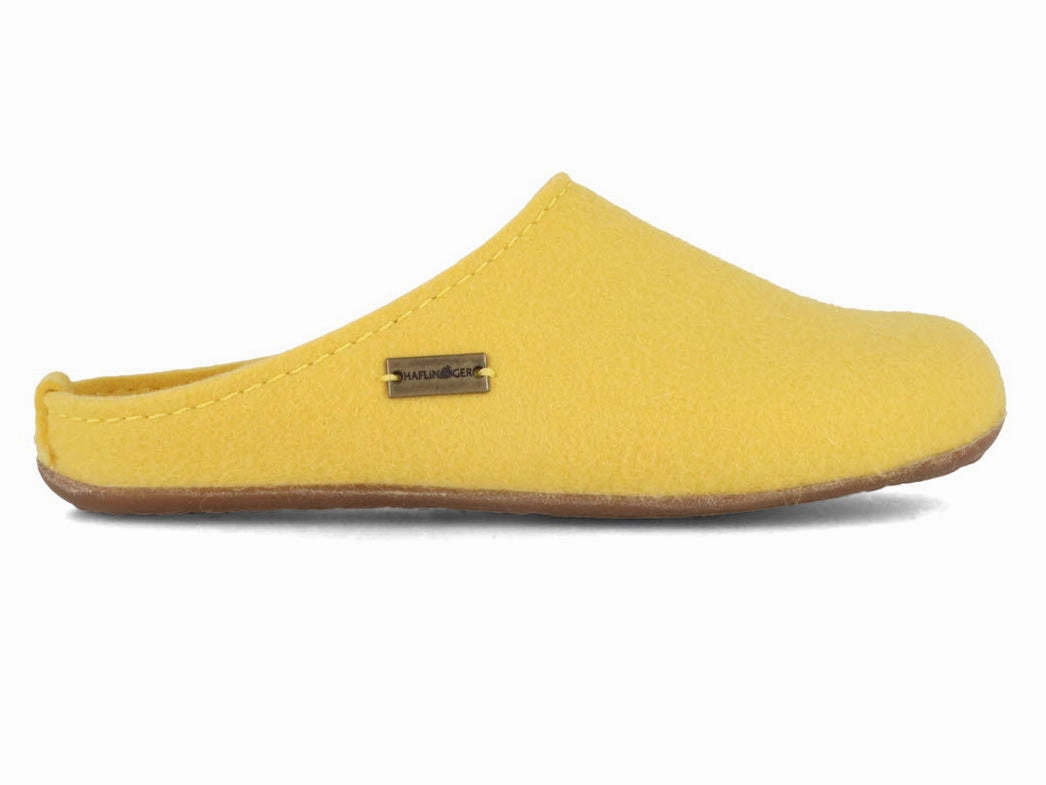 HAFLINGER Women Felt Slippers 'Everest Fundus', yellow Best Travel Slippers For Airplane