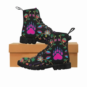 Zero Drop Boots Geometric Floral Fall-Black Boots for Women (Black)