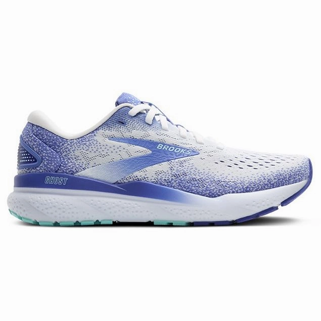 Brooks Ghost Women' Running Shoes White Amparo Blue Limpet Shell Best Running Shoes For Ultramarathon