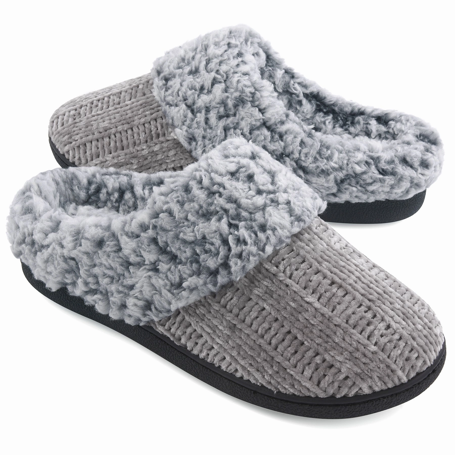 Big Toe Slippers VONMAY Women's Slippers Chenille Knit Slip-on Soft House Shoes Memory Foam Indoor Outdoor