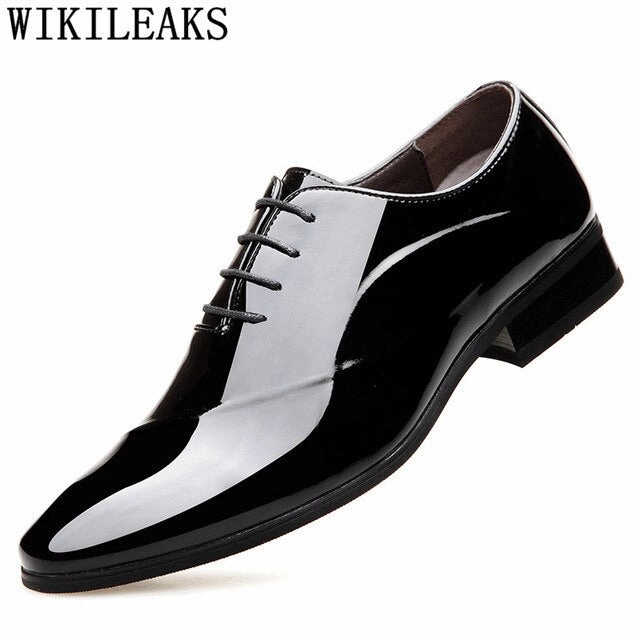 Italian Luxury Brand Patent Leather Oxford Shoes For Men Classic Men Formal Wedding Shoes Office Dress Shoes Designer Business Best Non Marking Shoes For Badminton