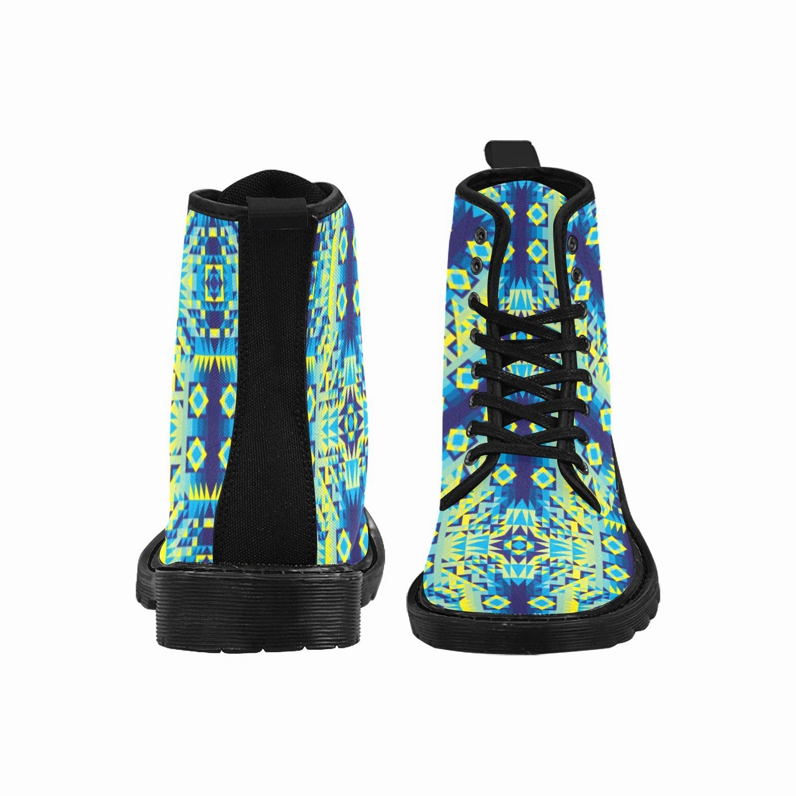 Kaleidoscope Jaune Bleu Boots for Women (Black) Western Boots Stores Near Me