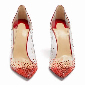 Gladiator High Heel Boots Ladies Pumps Red Clear PVC Wedding Shoes Bride Crystal Pointed Toe High Heel Pumps Red Patent Leather Party Wedding Shoes