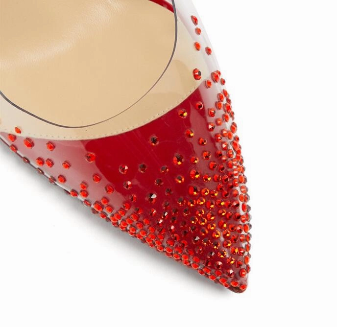 Ladies Pumps Red Clear PVC Wedding Shoes Bride Crystal Pointed Toe High Heel Pumps Red Patent Leather Party Wedding Shoes Knee High Suede Boots Low Heel