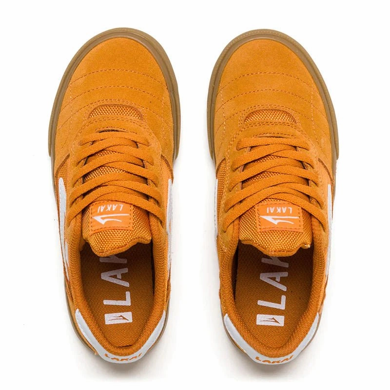 Green Skate Shoes Lakai CAMBRIDGE KIDS Orange Suede Shoes