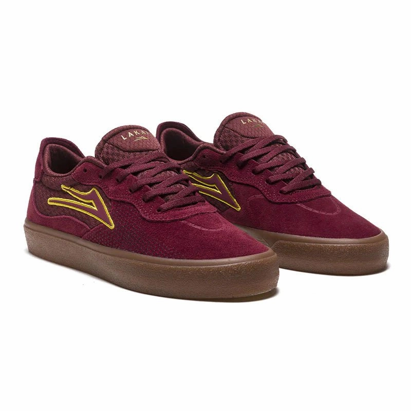 Lakai ESSEX - BURGUNDY SUEDE - 60.91% LEATHER 39.09% TEXTILE Shoes Flat Skate Shoes