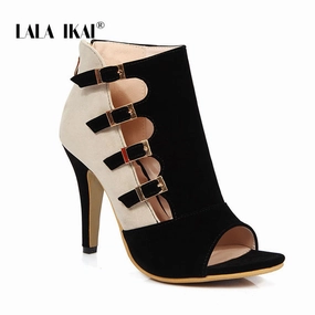 Bottoms Sandals LALA IKAI Fashion Women Sandals Summer New Hot Female Fish Mouth Exposed Toe High-heeled Romanesque Ladies Shoes XWC4204-4