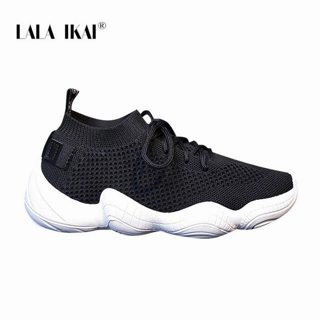 Onitsuka Sneakers LALA IKAI Sneakers Women Spring Breathable Mesh Shoes Casual Lace Up Vulcanize Shoes Female Soft Pink Tenis Shoes 014A3796-4