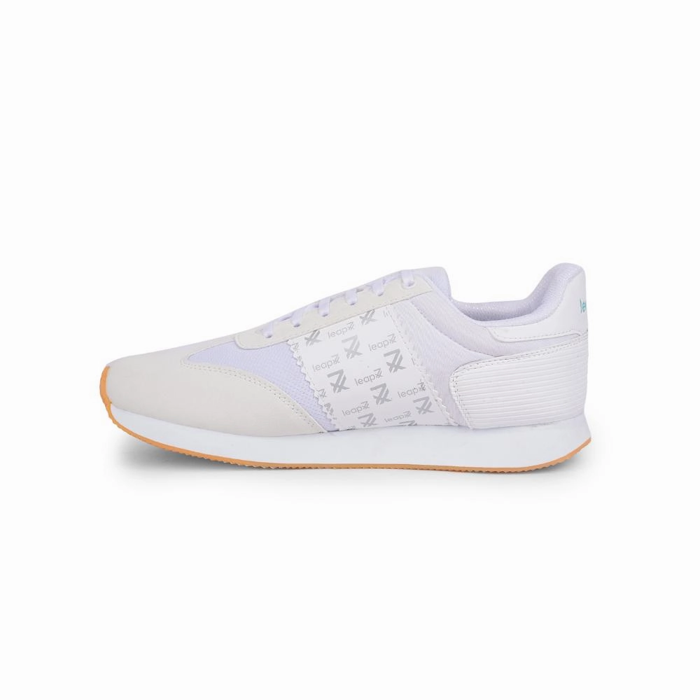Leap7x Casual White Lacing Sneakers For Men BACKAM-1E By Liberty Shoes For Sports And Casual