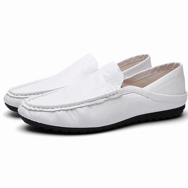 Leather Men Casual Shoes Luxury Brand Mens Loafers Moccasins Breathable Slip on Black Driving Shoes Plus Size tenis masculino Rockport Xcs Waterproof Shoes