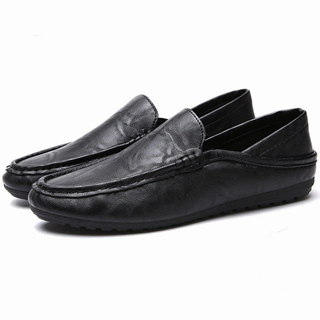 Leather Men Casual Shoes Luxury Brand Mens Loafers Moccasins Breathable Slip on Black Driving Shoes Plus Size tenis masculino